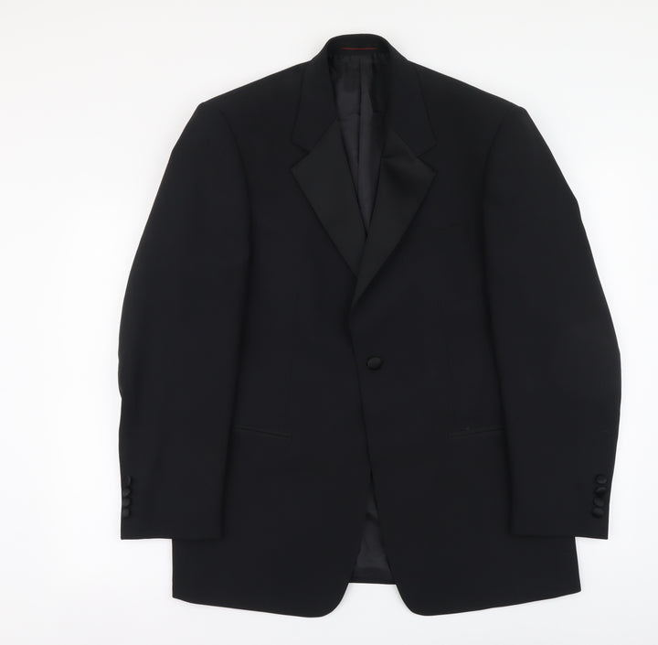 1860 Menswear Mens Black Polyester Jacket Suit Jacket Size M