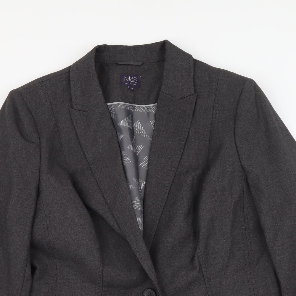 Marks and Spencer Womens Grey Polyester Jacket Suit Jacket Size 18