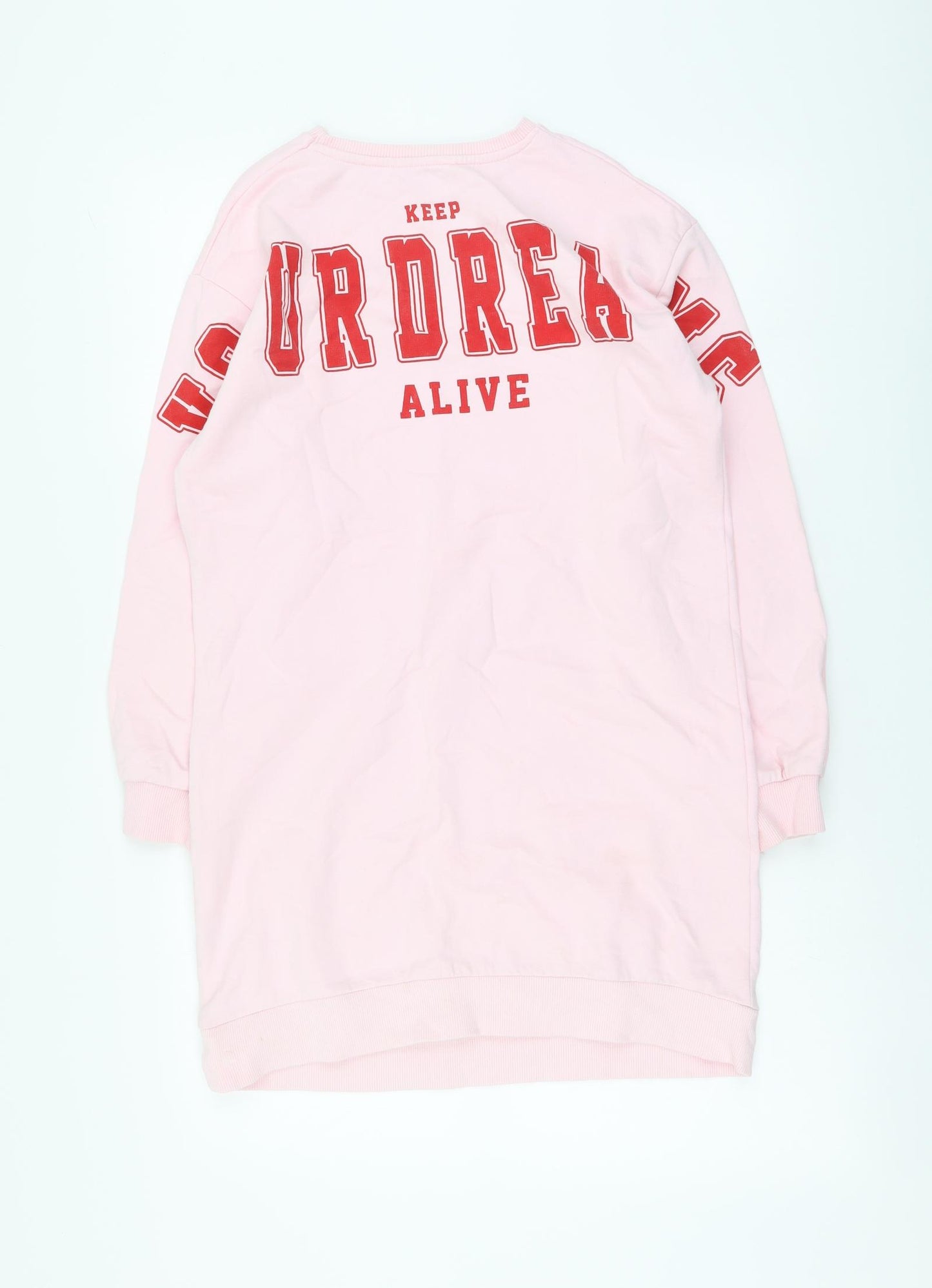George Girls Pink Cotton Tunic Sweatshirt Size 12-13 Years Pullover