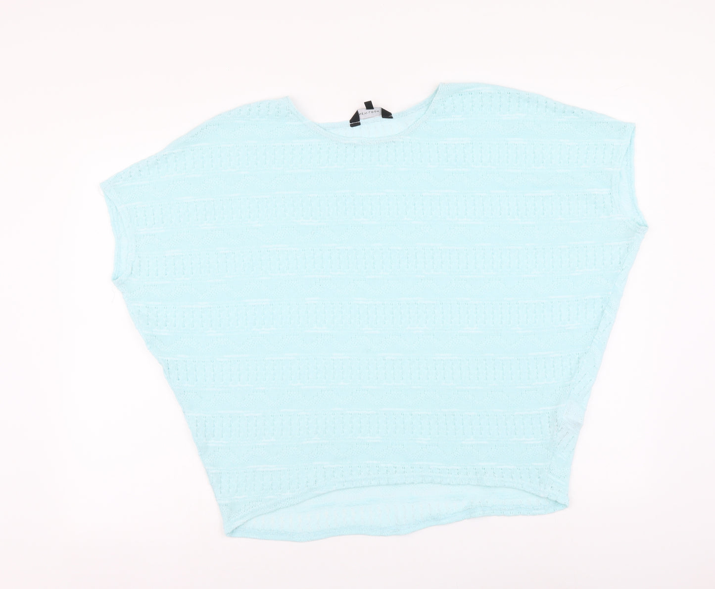New Look Womens Blue Polyester Basic Blouse Size 12 Round Neck