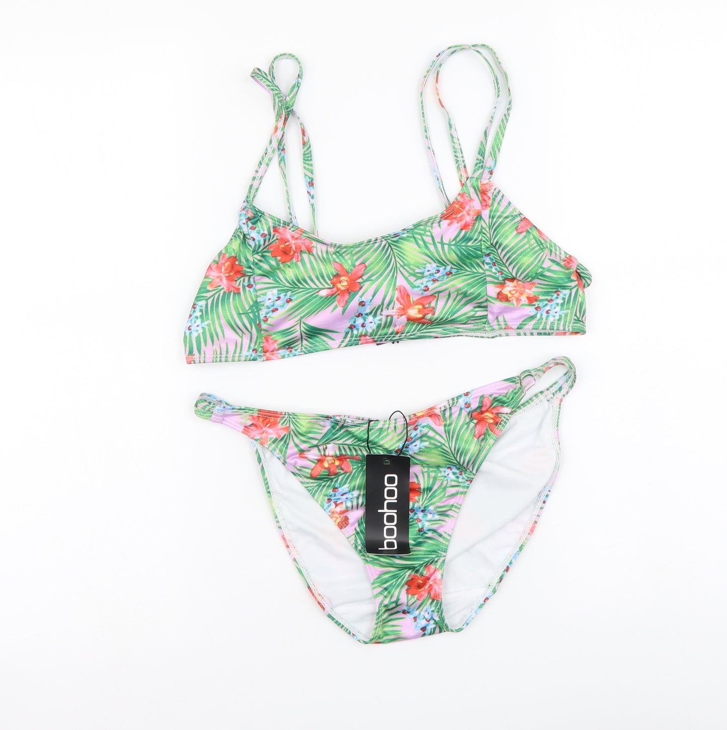 Boohoo Womens Multicoloured Floral Polyester Bikini Size 12