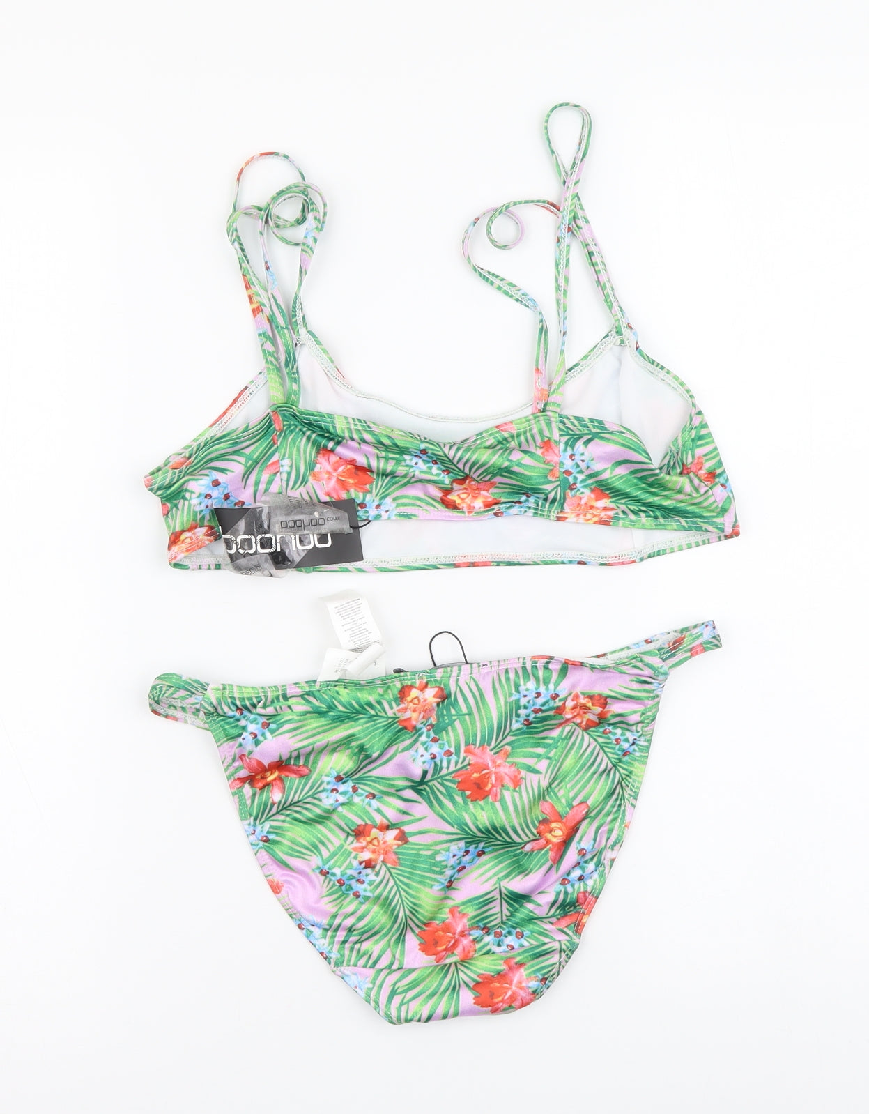 Boohoo Womens Multicoloured Floral Polyester Bikini Size 12