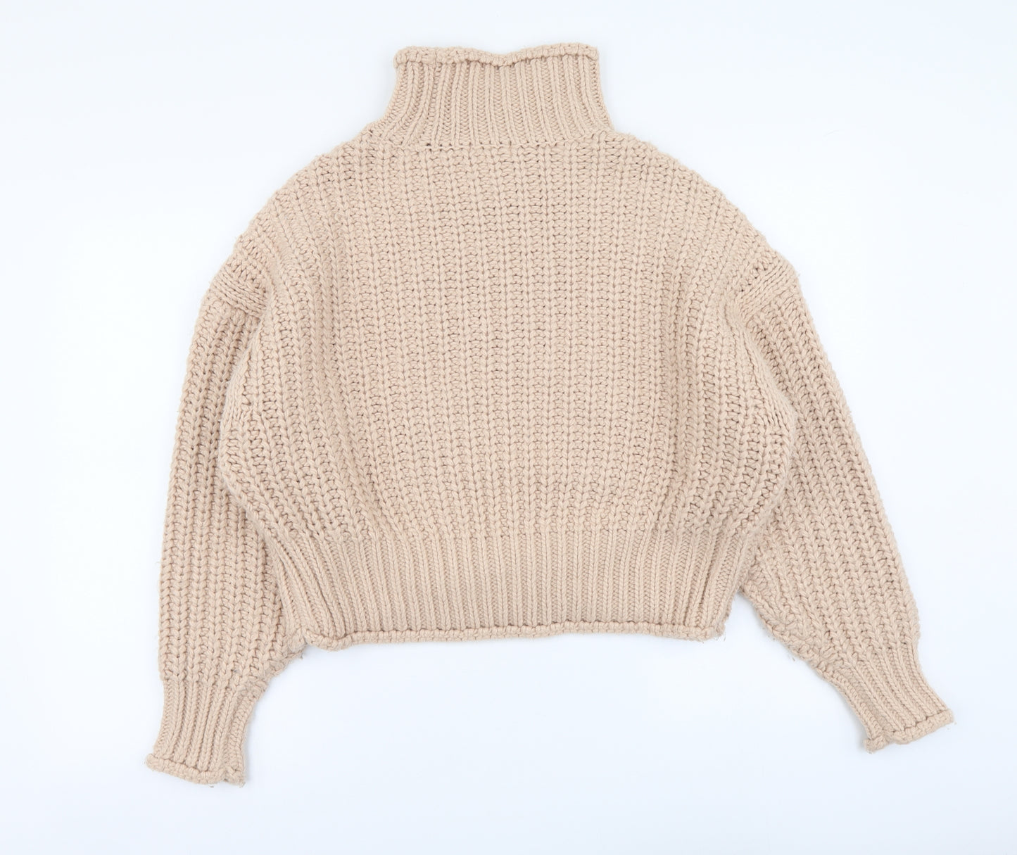 H&M Womens Pink High Neck Acrylic Pullover Jumper Size M