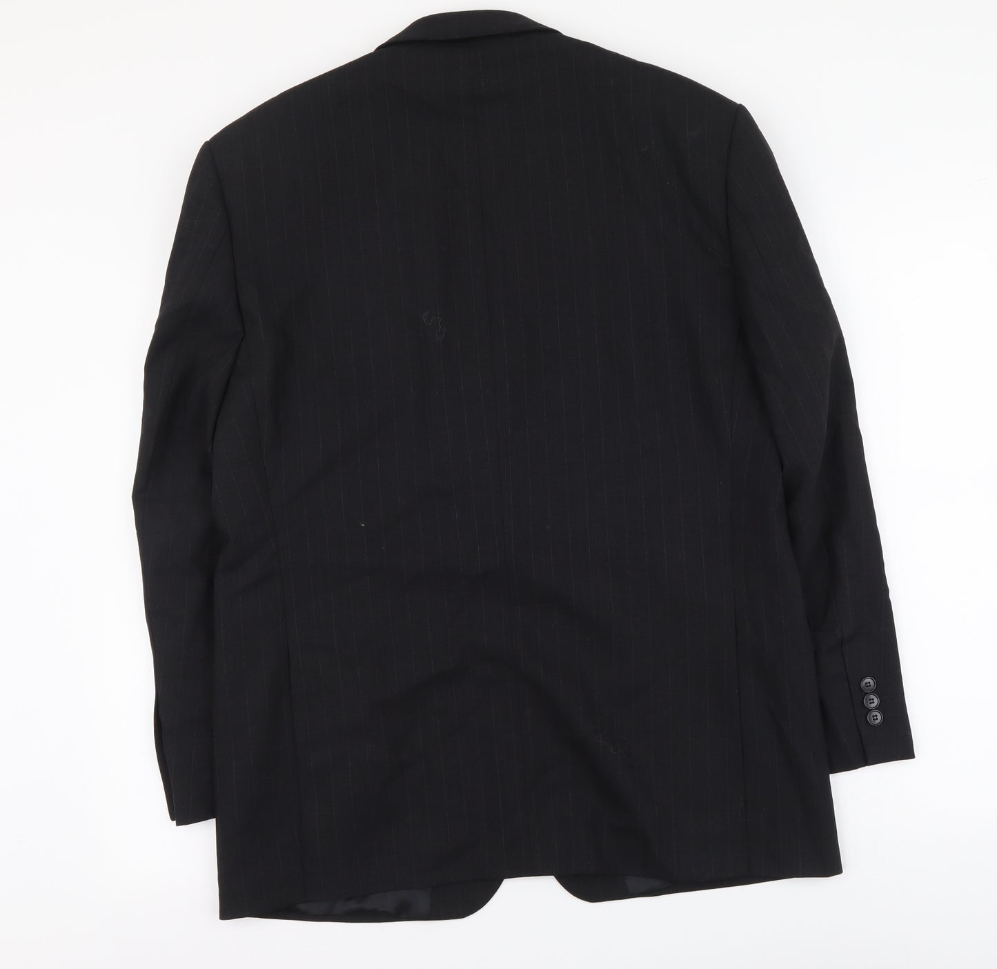 Marks and Spencer Mens Black Striped Wool Jacket Suit Jacket Size L