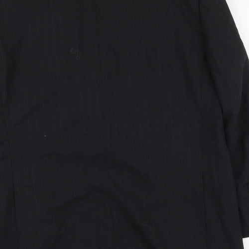 Marks and Spencer Mens Black Striped Wool Jacket Suit Jacket Size L