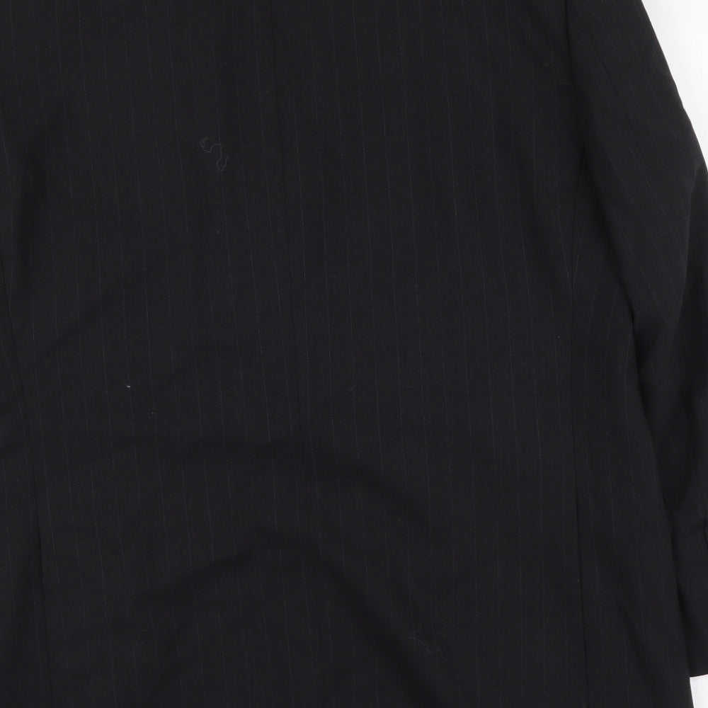 Marks and Spencer Mens Black Striped Wool Jacket Suit Jacket Size L