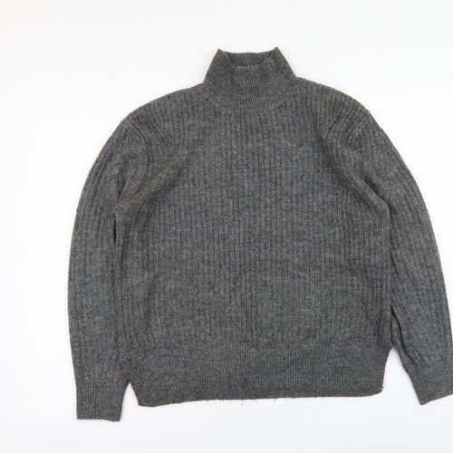 F&F Womens Grey High Neck Acrylic Pullover Jumper Size 6