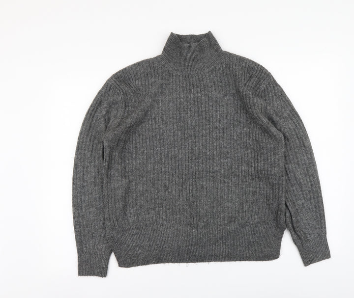 F&F Womens Grey High Neck Acrylic Pullover Jumper Size 6