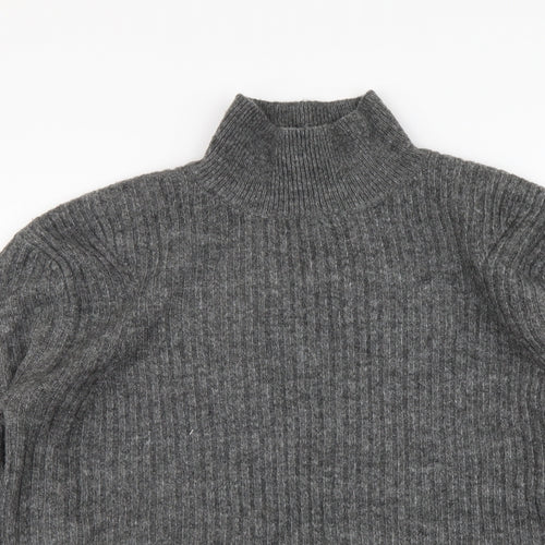 F&F Womens Grey High Neck Acrylic Pullover Jumper Size 6