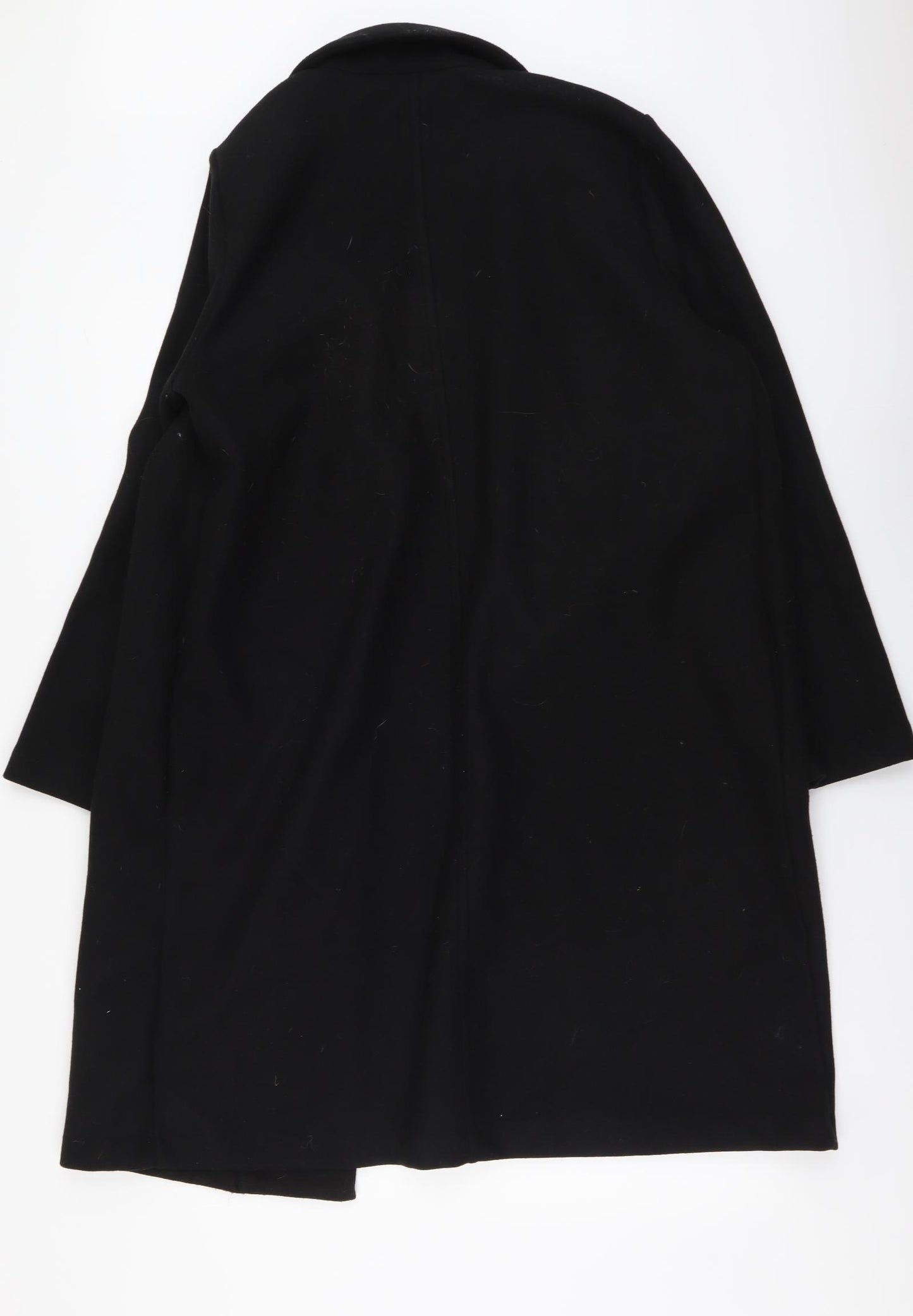 Zara Womens Black Pea Coat Coat Size XL Tie