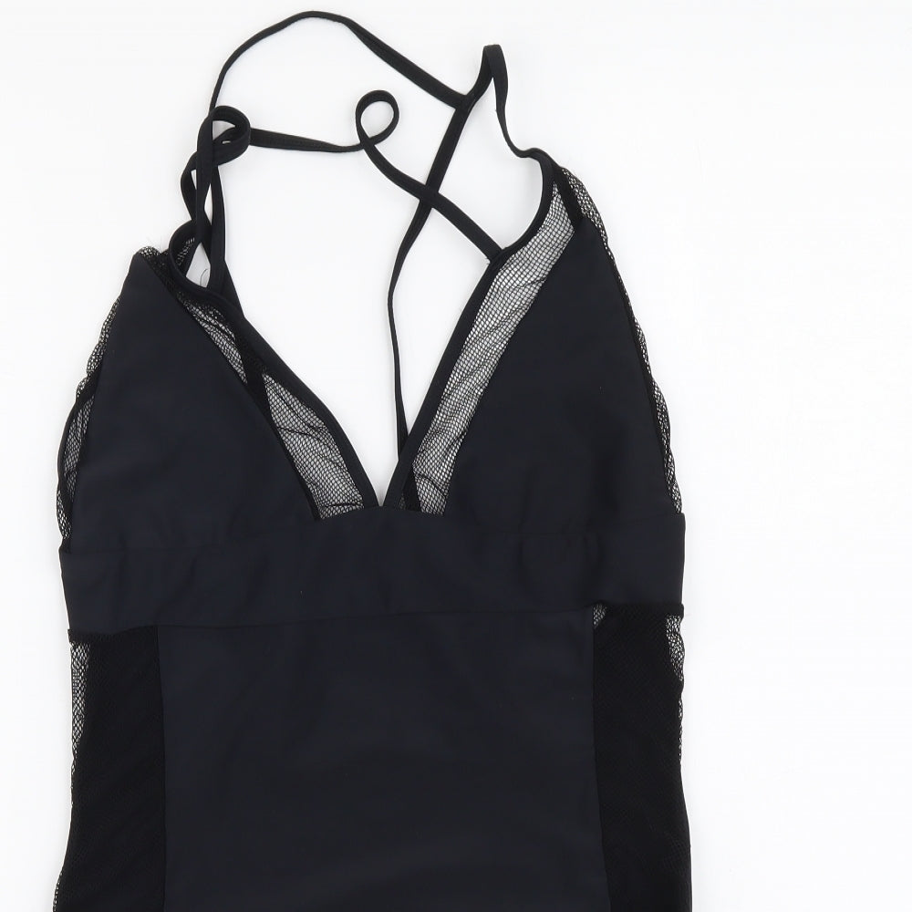 Boohoo Womens Black Polyester One Piece Size 12