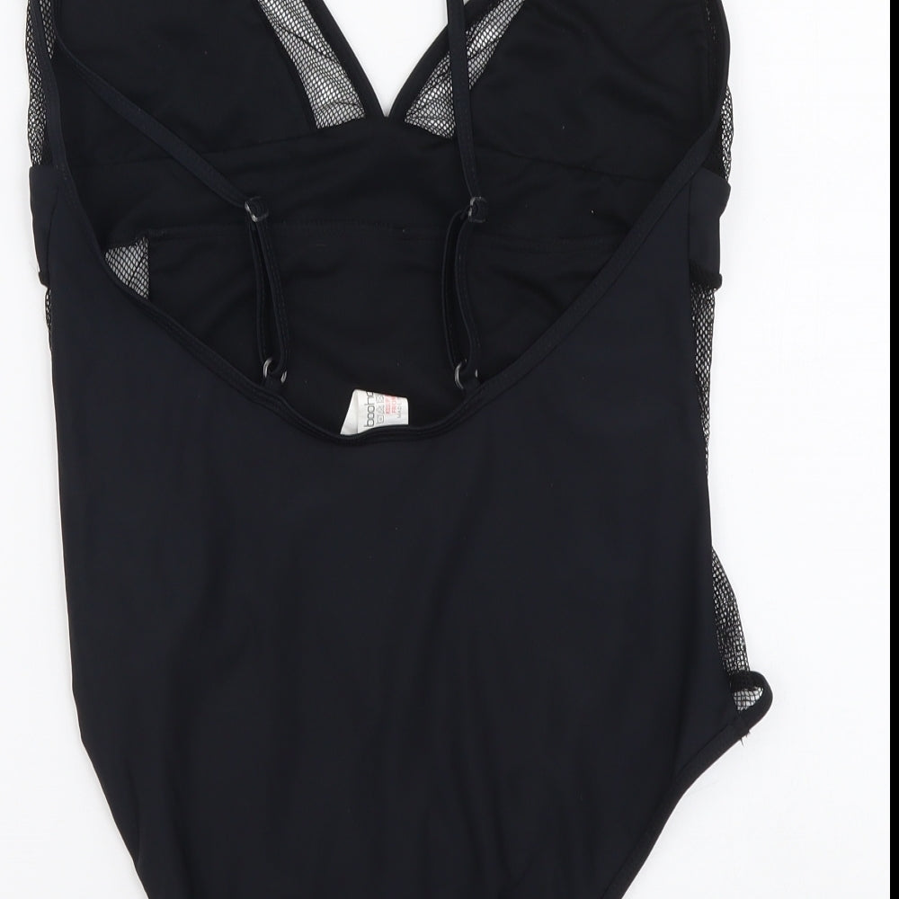 Boohoo Womens Black Polyester One Piece Size 12