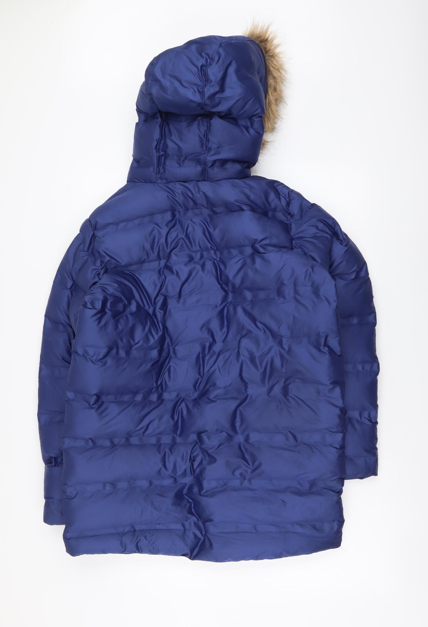 Marks and Spencer Boys Blue Parka Coat Size 13-14 Years Zip