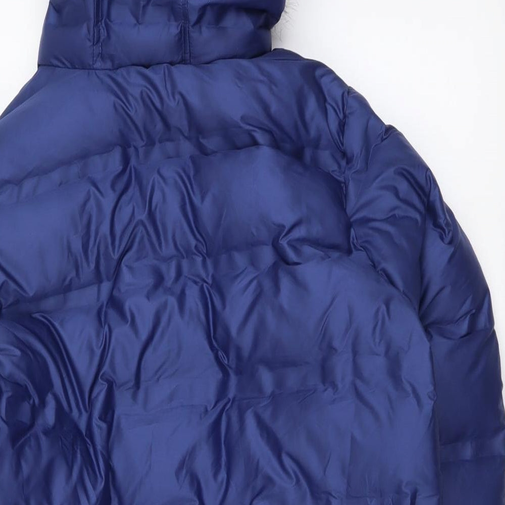 Marks and Spencer Boys Blue Parka Coat Size 13-14 Years Zip