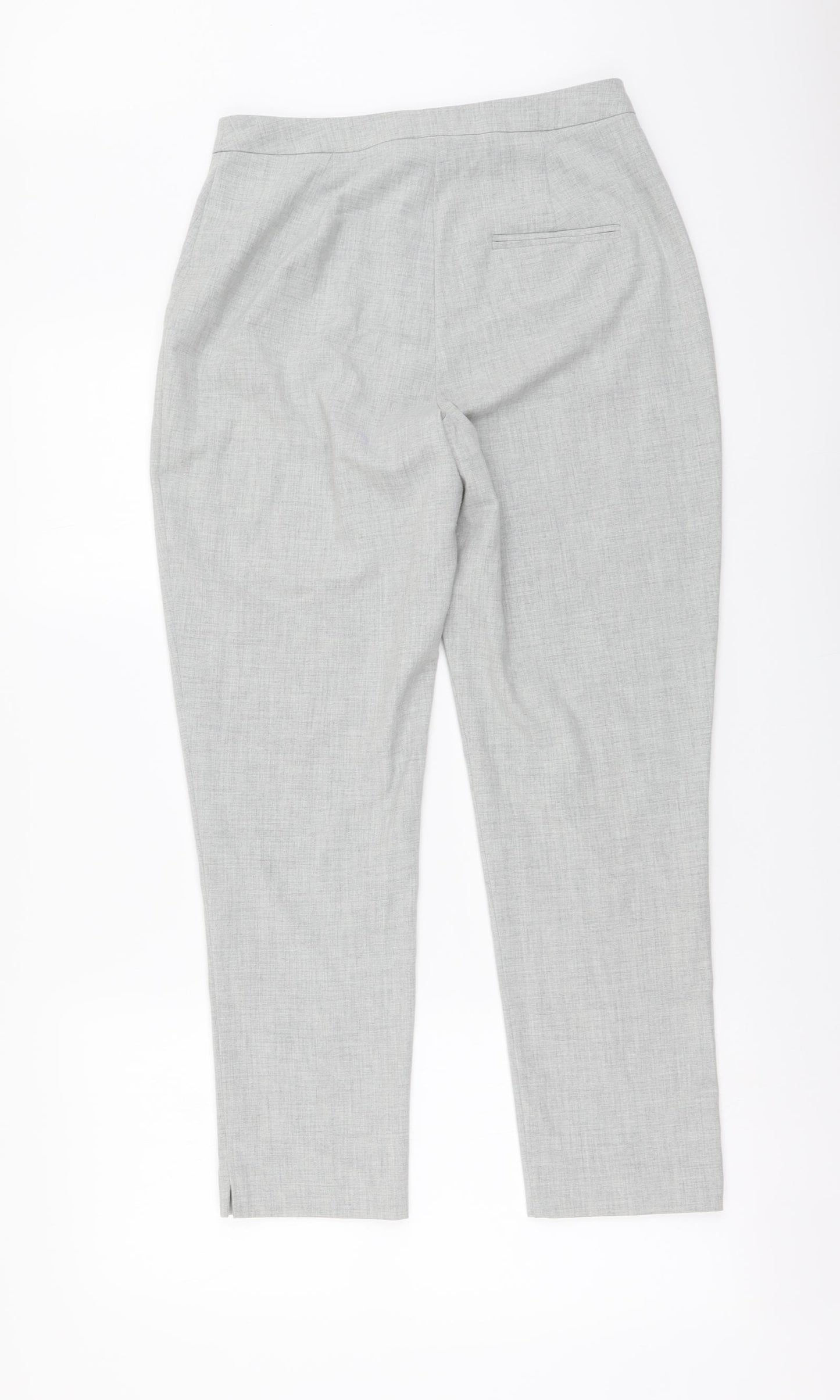 New Look Womens Grey Polyester Chino Trousers Size 8 L26 in Regular Button