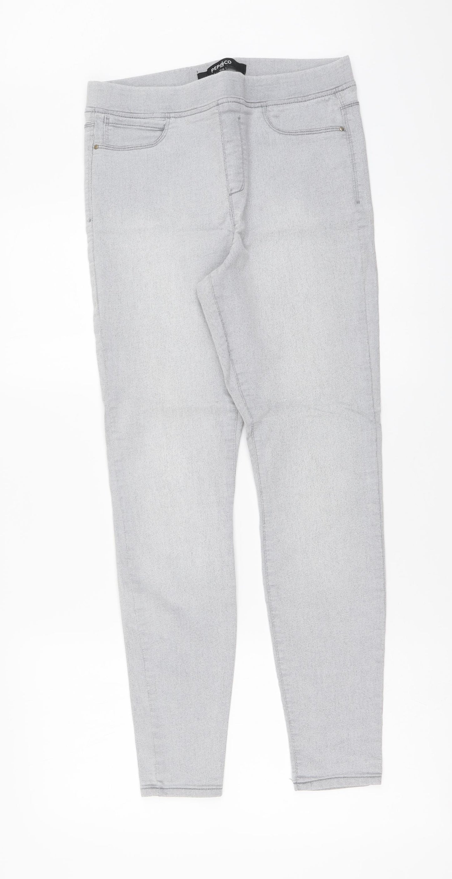 PEP&CO. Womens Green Cotton Jegging Leggings Size 12 L28 in
