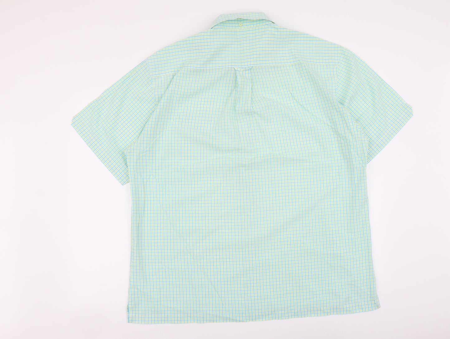 Ben Sherman Mens Green Check Cotton Button-Up Size XL Collared Button