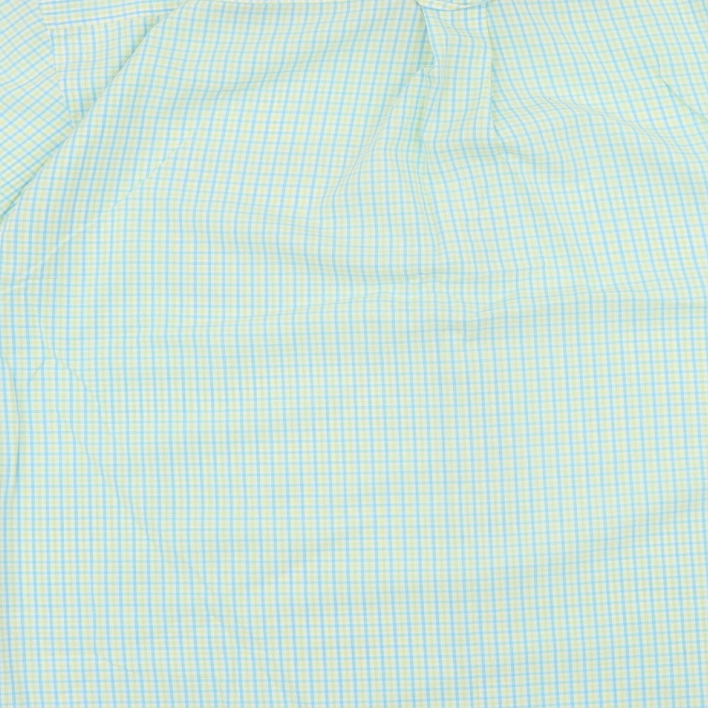 Ben Sherman Mens Green Check Cotton Button-Up Size XL Collared Button