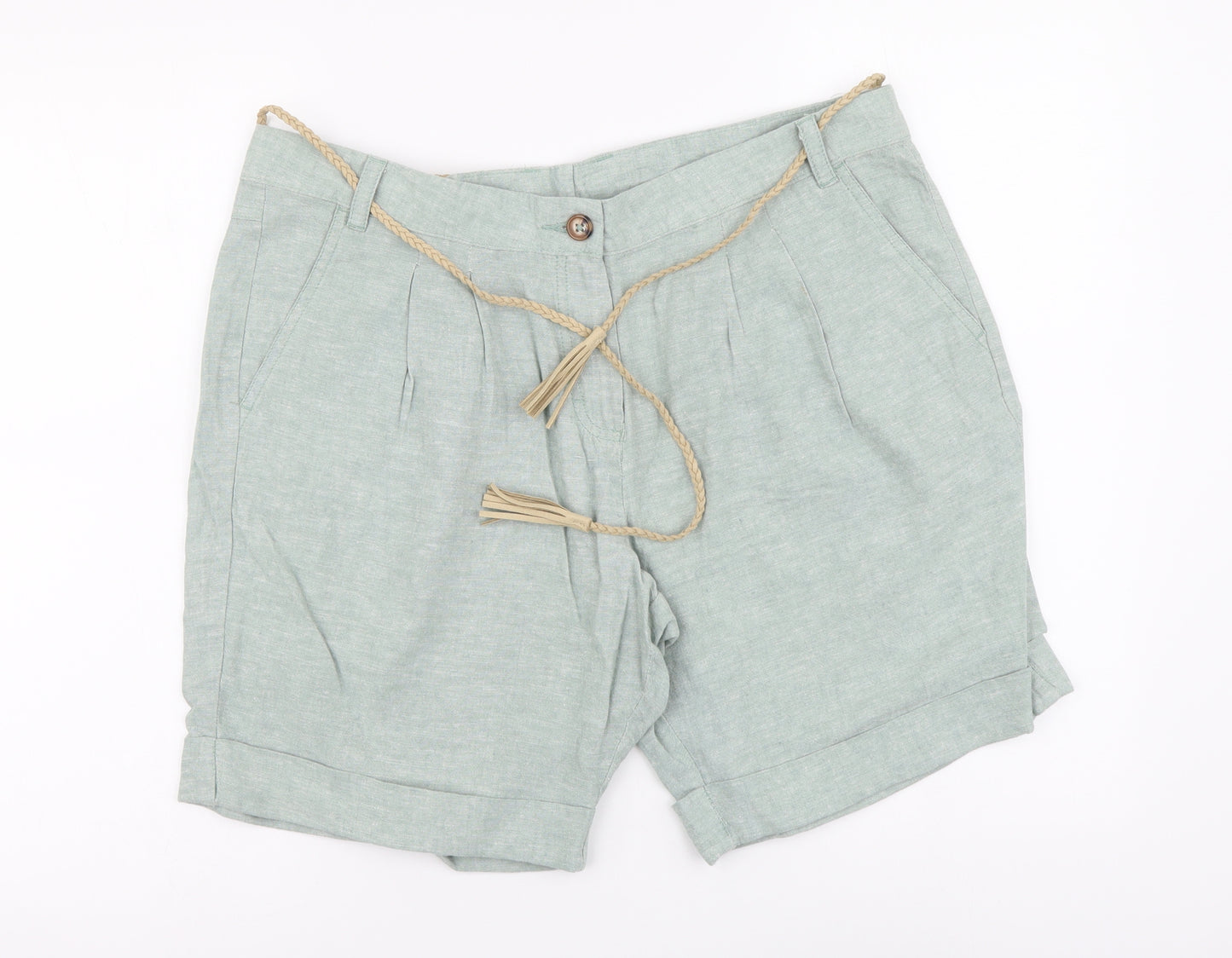 ESMARA Womens Green Cotton Chino Shorts Size 16 L4 in Regular Button