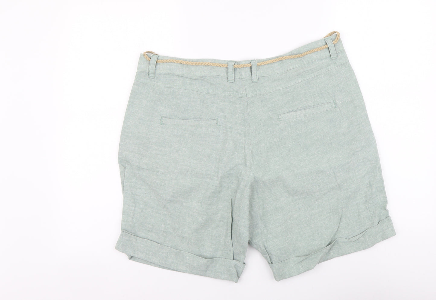 ESMARA Womens Green Cotton Chino Shorts Size 16 L4 in Regular Button