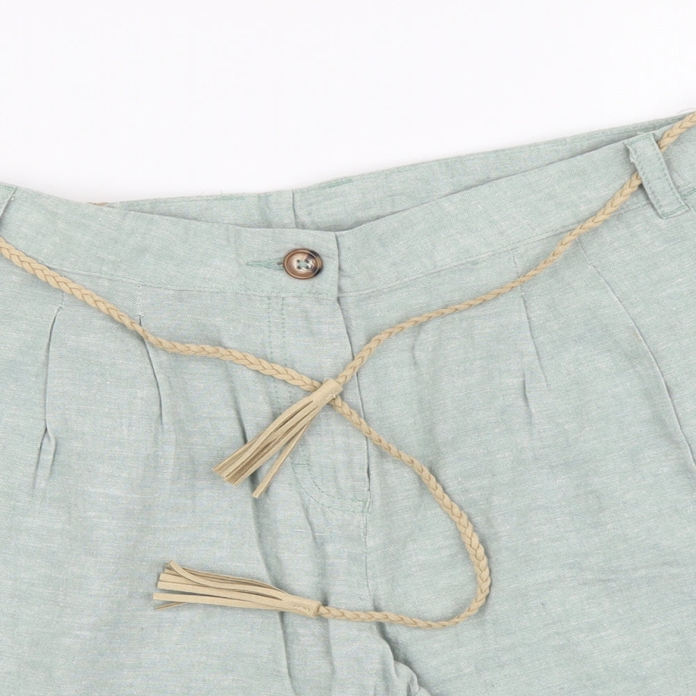 ESMARA Womens Green Cotton Chino Shorts Size 16 L4 in Regular Button