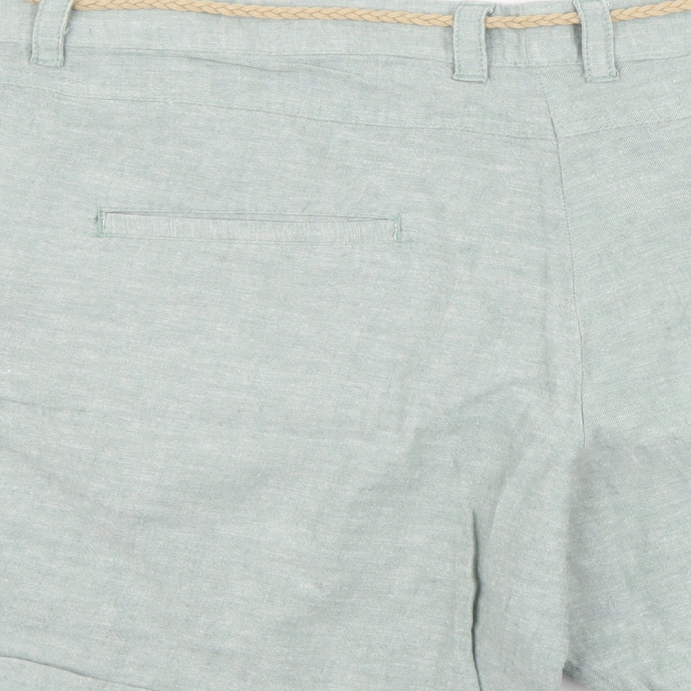 ESMARA Womens Green Cotton Chino Shorts Size 16 L4 in Regular Button