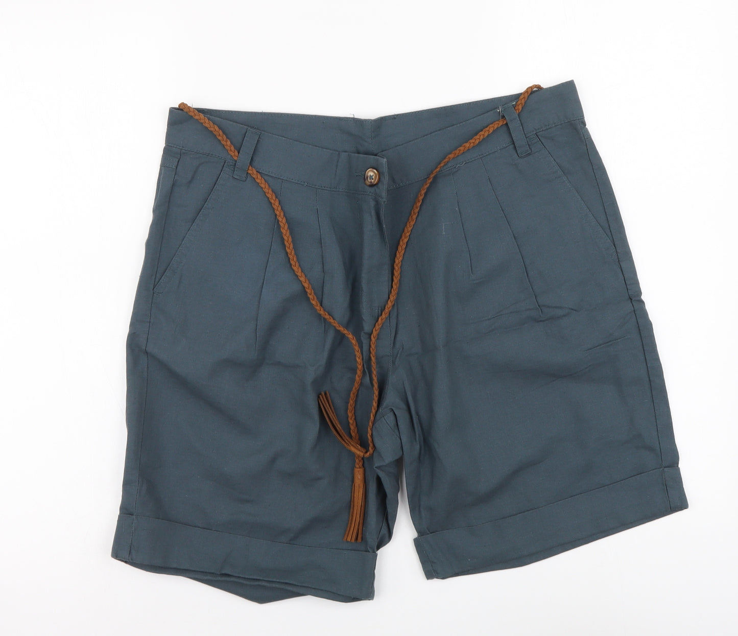 ESMARA Womens Blue Cotton Chino Shorts Size 16 L4 in Regular Button