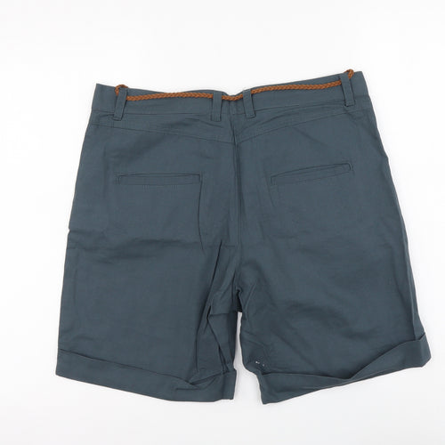 ESMARA Womens Blue Cotton Chino Shorts Size 16 L4 in Regular Button