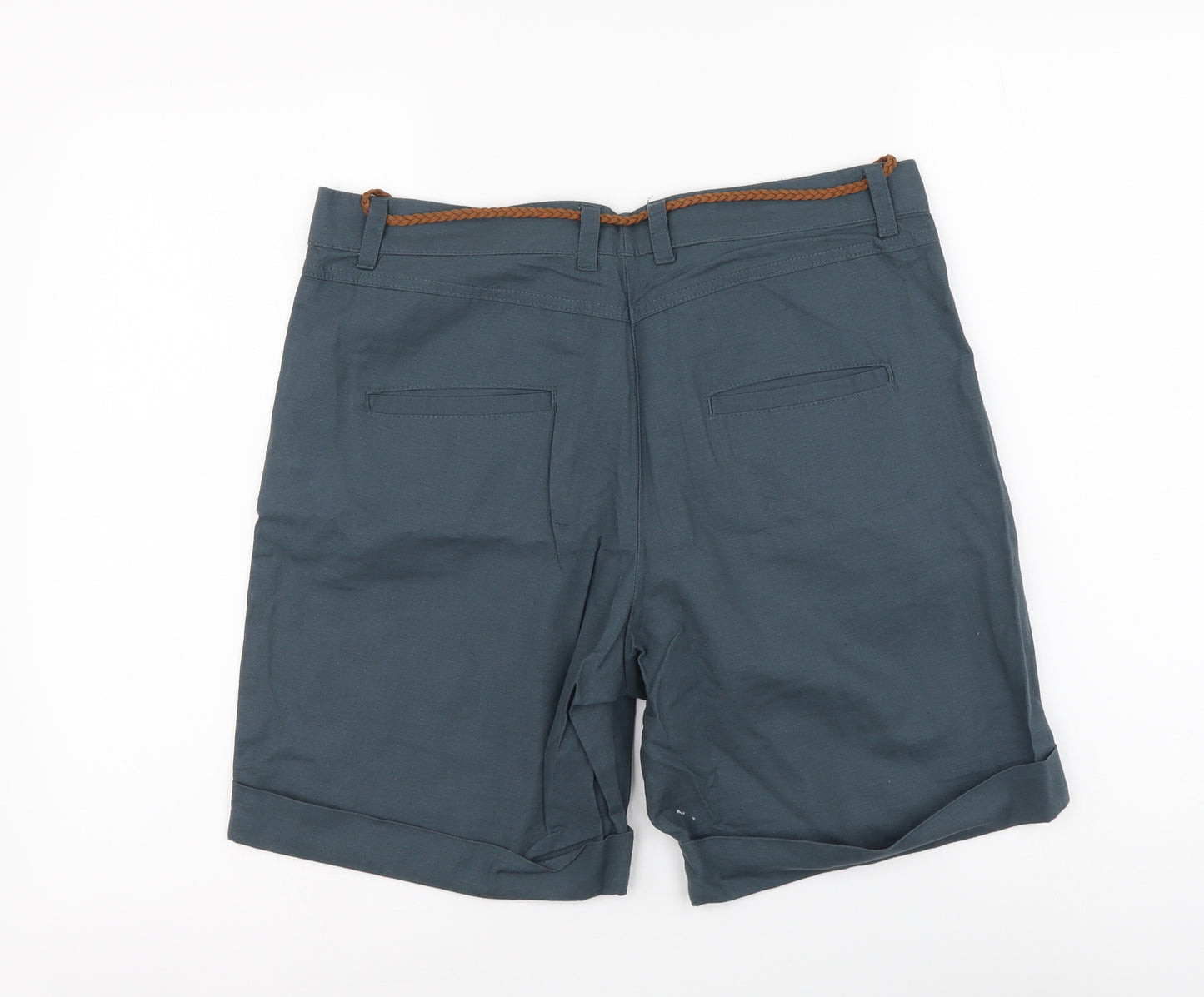 ESMARA Womens Blue Cotton Chino Shorts Size 16 L4 in Regular Button