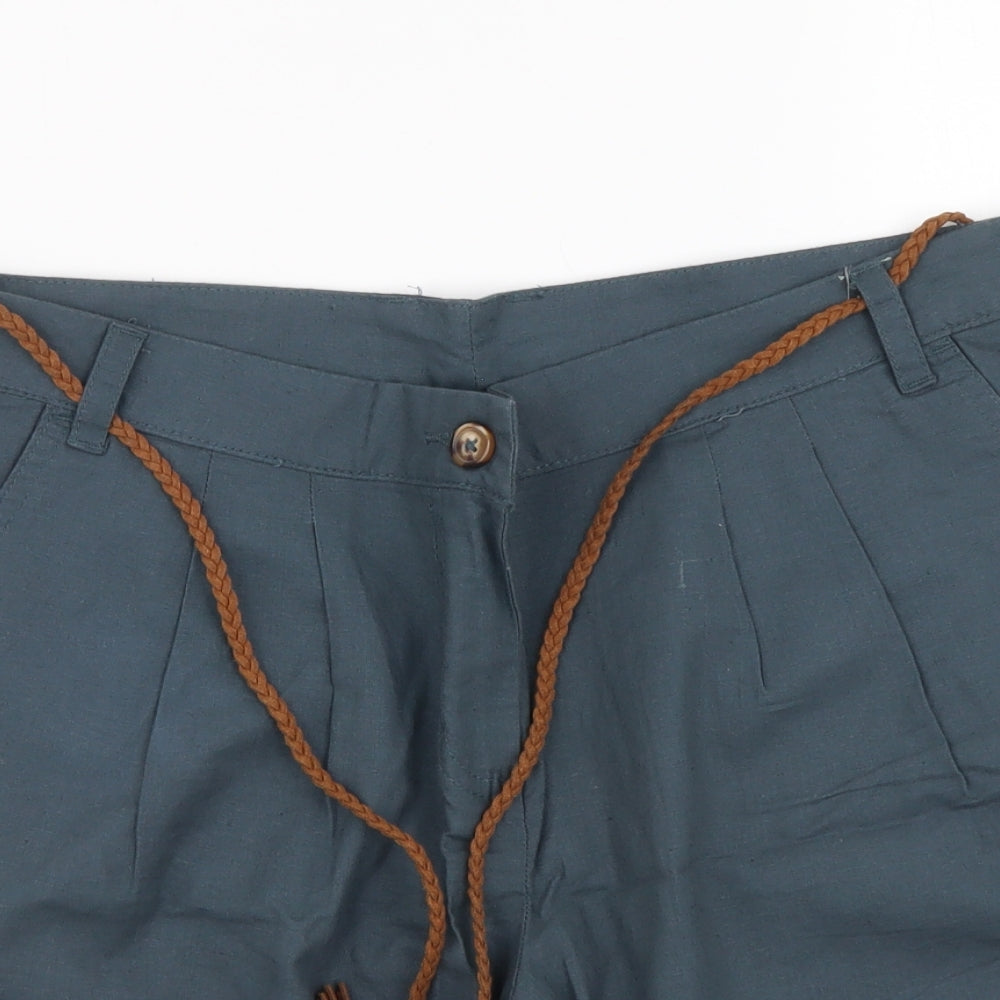 ESMARA Womens Blue Cotton Chino Shorts Size 16 L4 in Regular Button