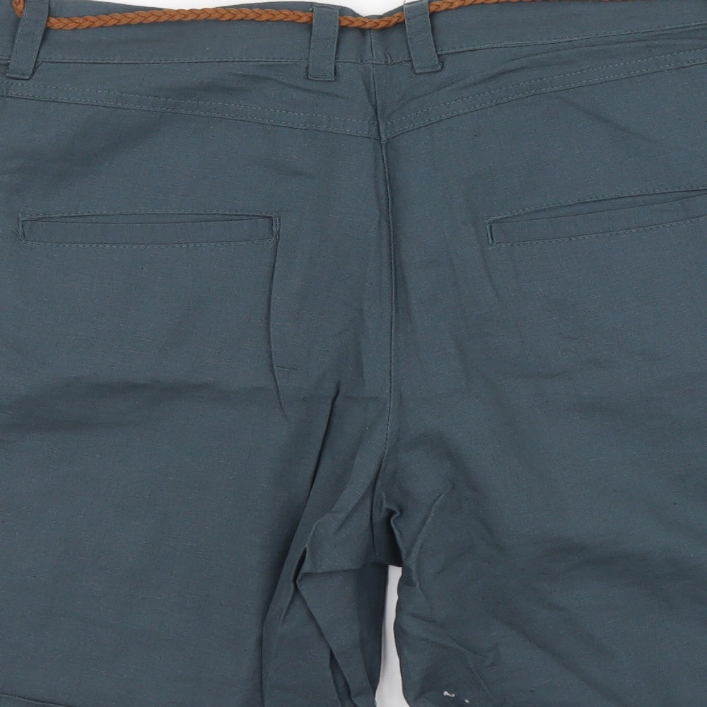 ESMARA Womens Blue Cotton Chino Shorts Size 16 L4 in Regular Button