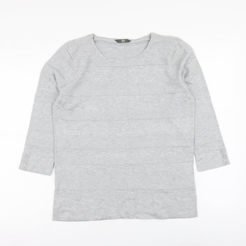 BHS Womens Grey Round Neck Viscose Pullover Jumper Size 14