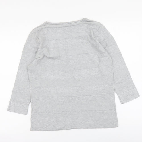 BHS Womens Grey Round Neck Viscose Pullover Jumper Size 14