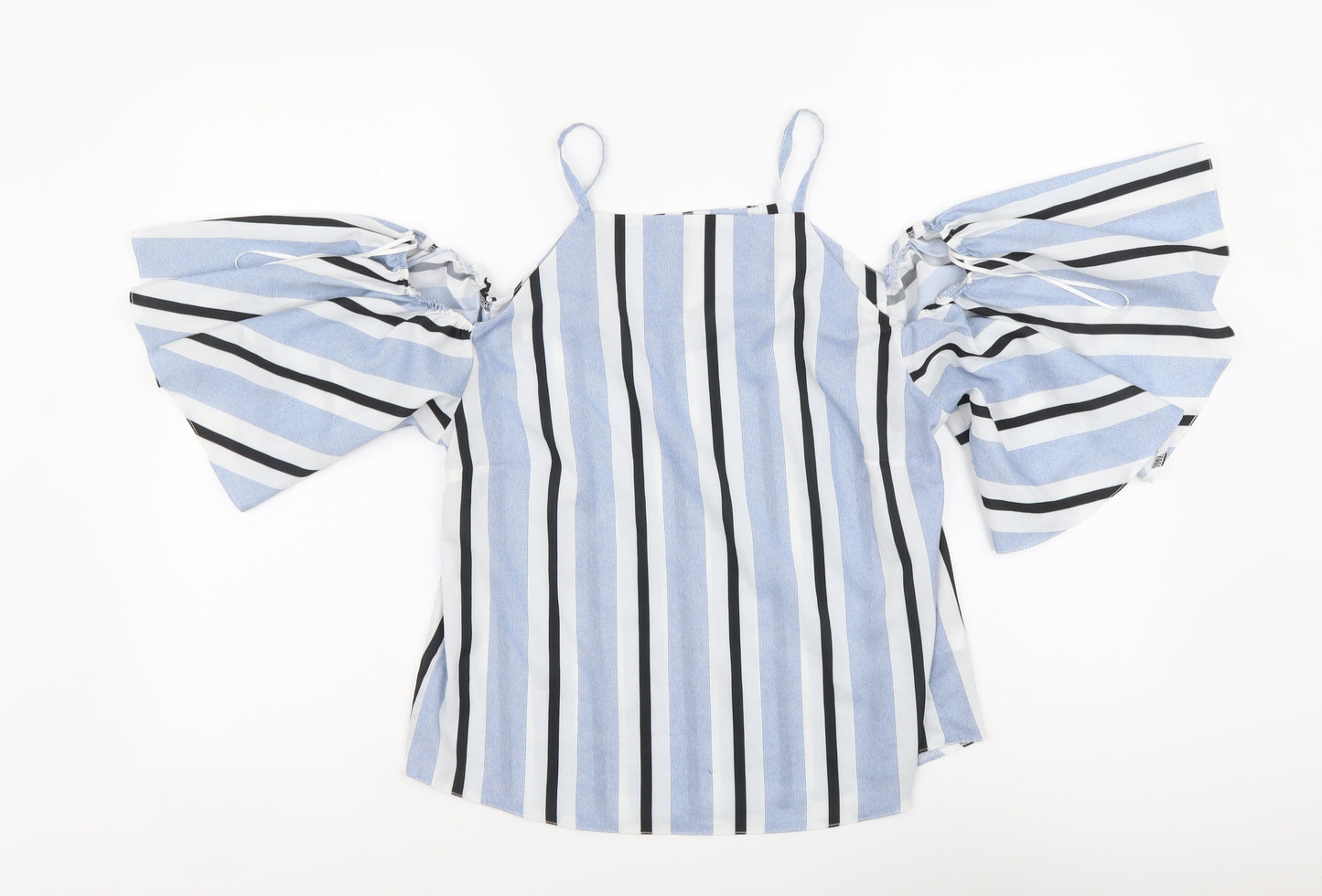 Select Womens Multicoloured Striped Polyester Basic Blouse Size 8 Halter