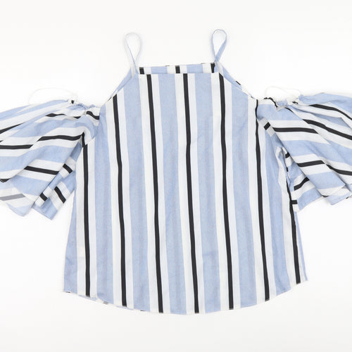 Select Womens Multicoloured Striped Polyester Basic Blouse Size 8 Halter