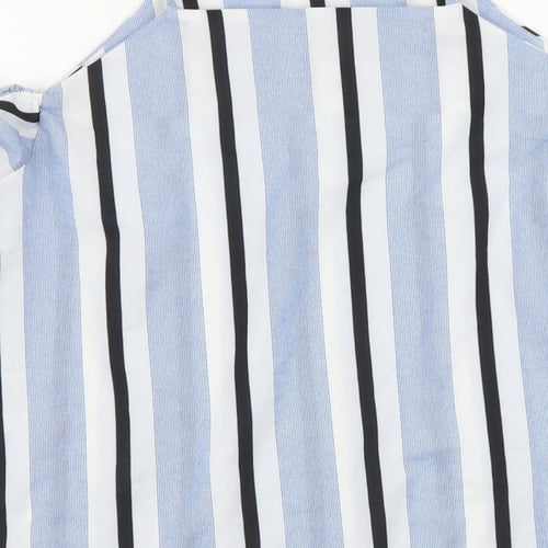 Select Womens Multicoloured Striped Polyester Basic Blouse Size 8 Halter