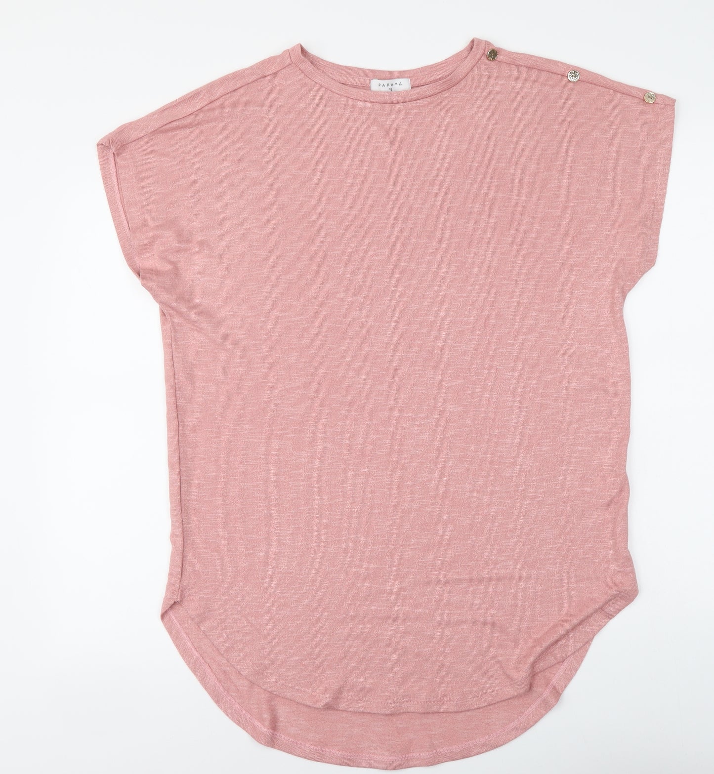 Papaya Womens Pink Viscose Tunic Blouse Size 12 Round Neck