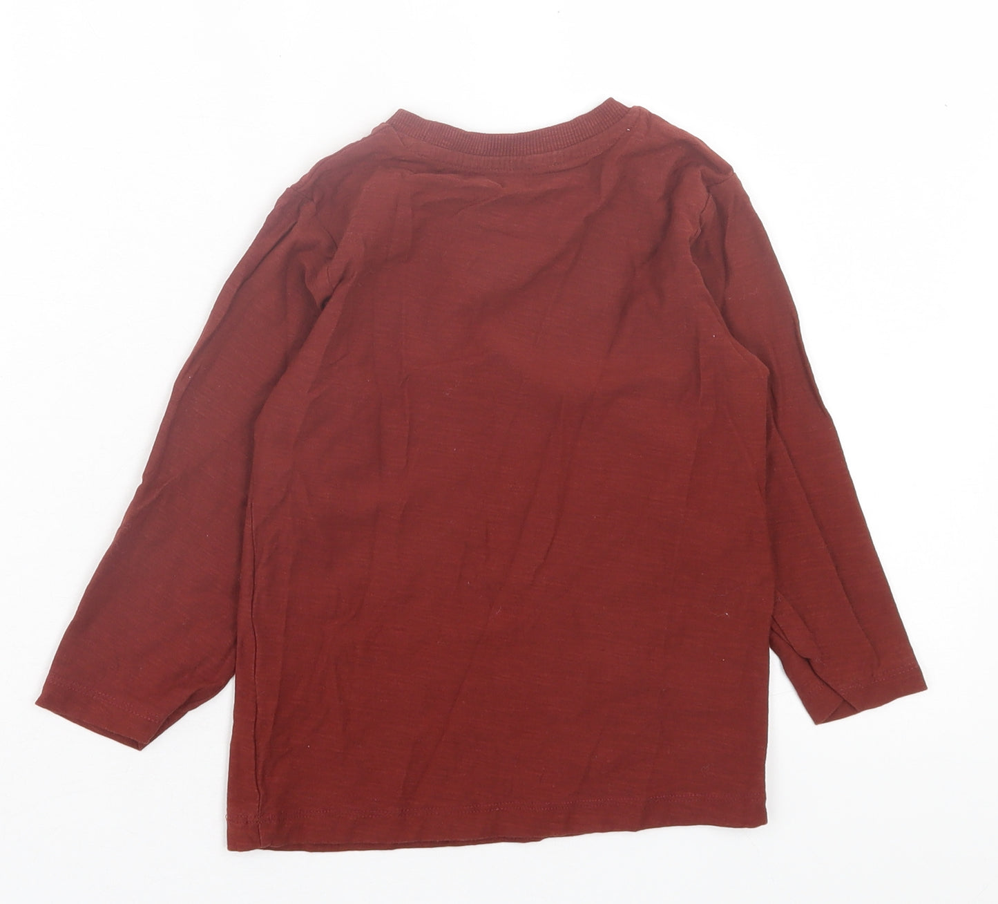 Matalan Boys Brown Cotton Basic Casual Size 4-5 Years Crew Neck Pullover - Dinosaur