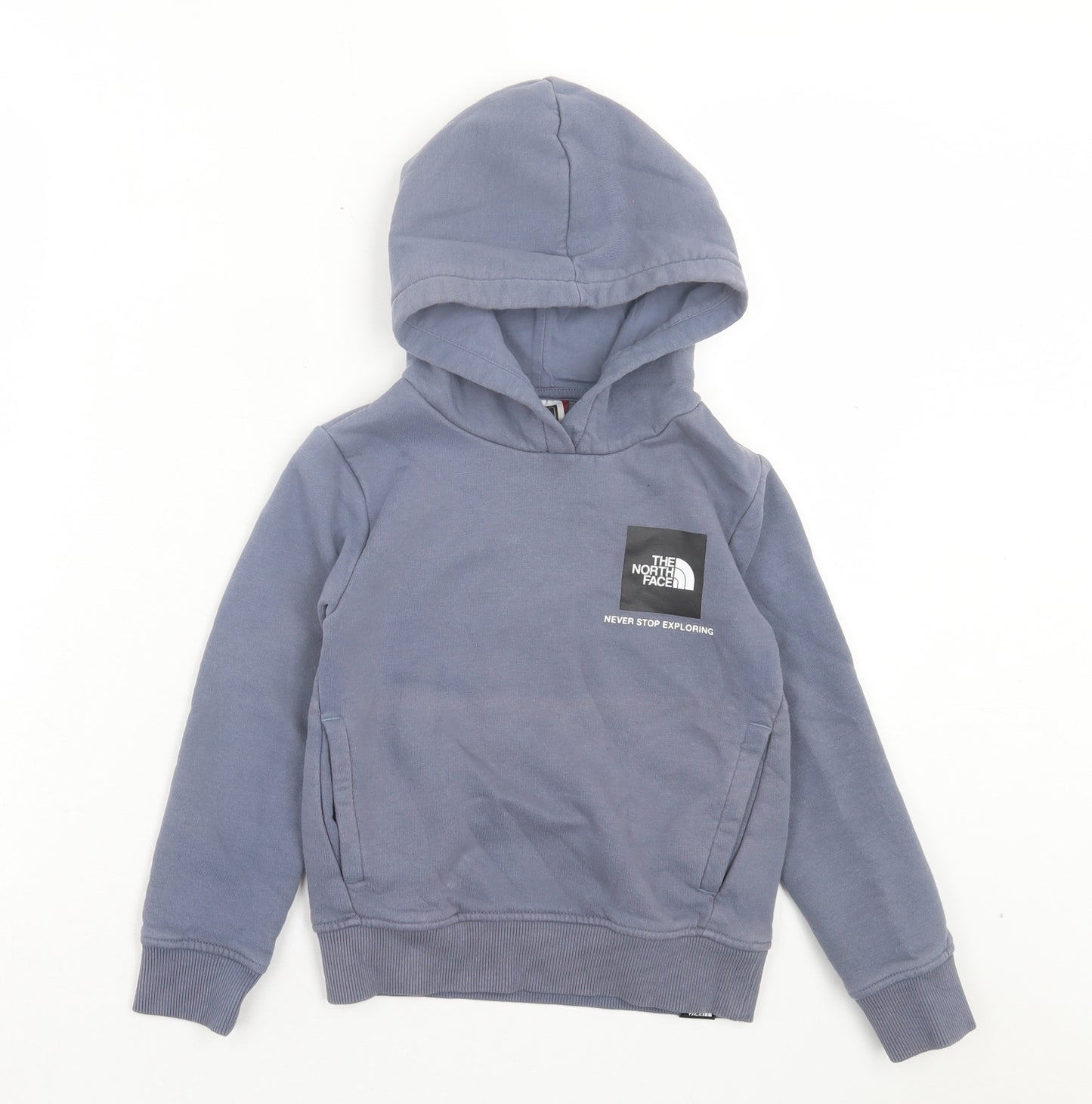 The North Face Boys Grey Cotton Pullover Hoodie Size 6 Years Pullover