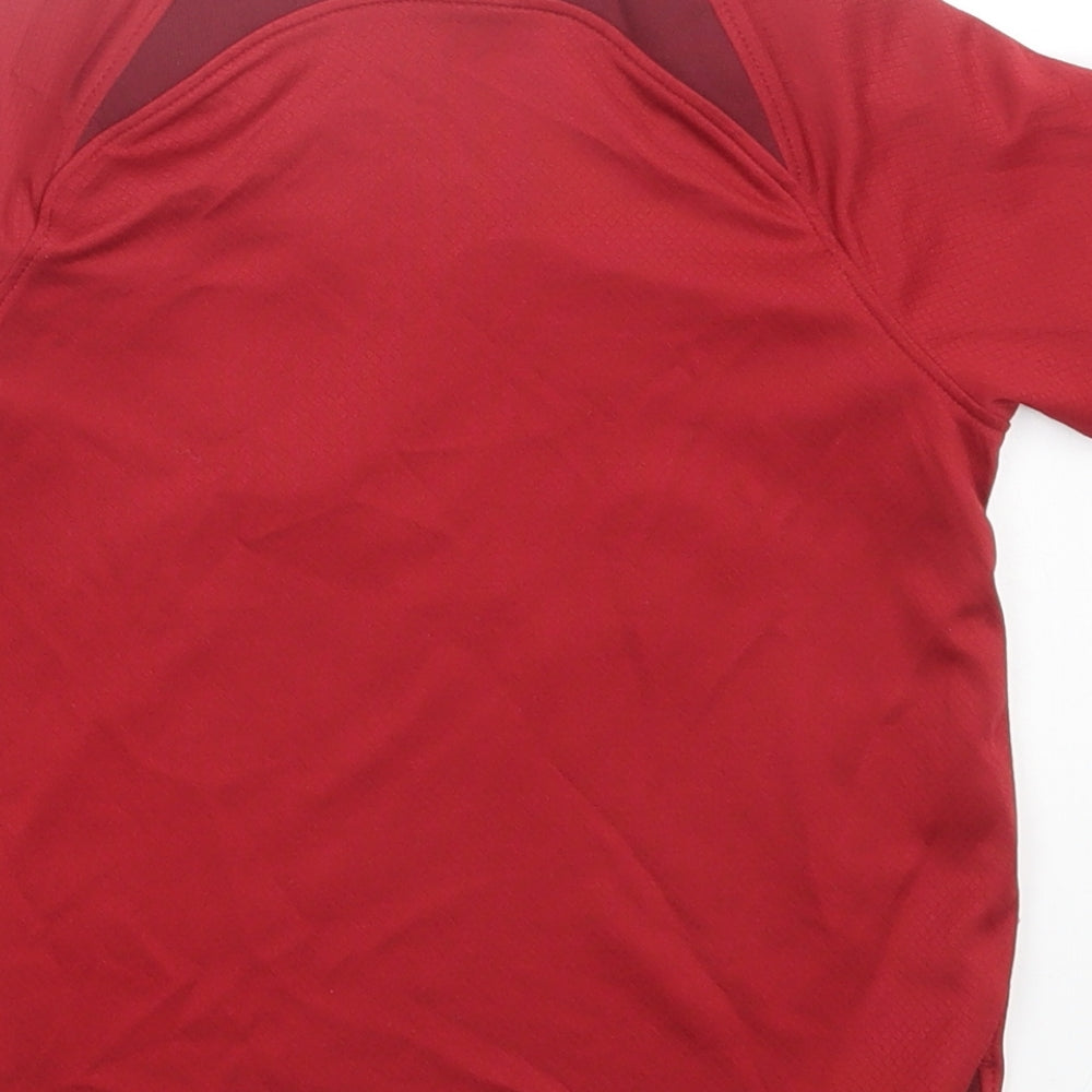Nike Boys Red Polyester Pullover T-Shirt Size 3-4 Years Crew Neck Pullover - Liverpool FC