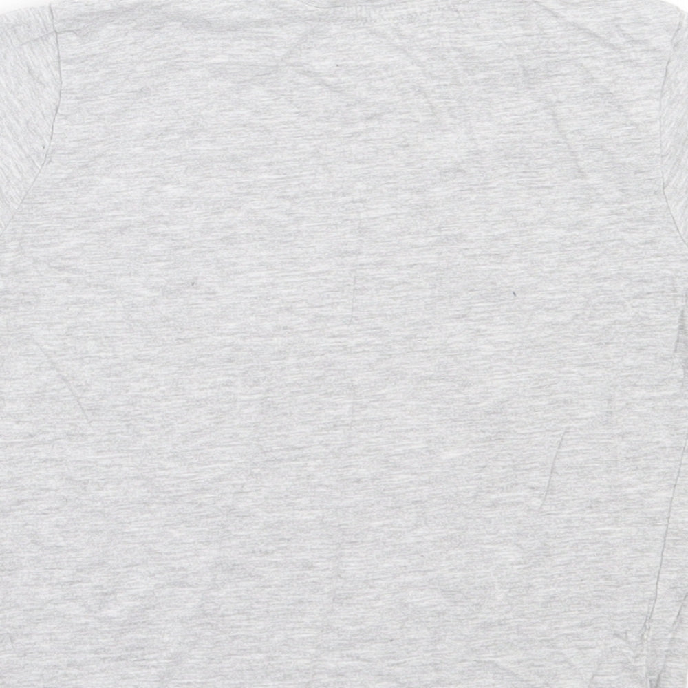 Primark Girls Grey Cotton Basic T-Shirt Size 3-4 Years Crew Neck Pullover - Dino