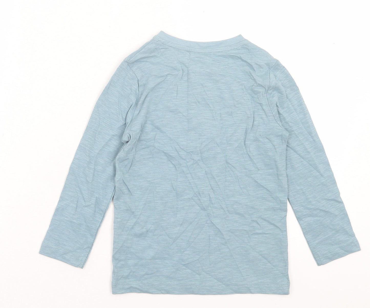 TU Boys Blue Cotton Basic Casual Size 3 Years Henley Pullover