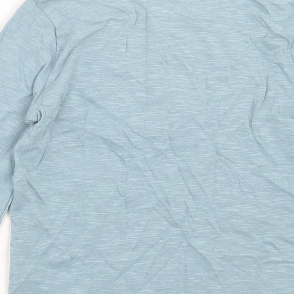 TU Boys Blue Cotton Basic Casual Size 3 Years Henley Pullover