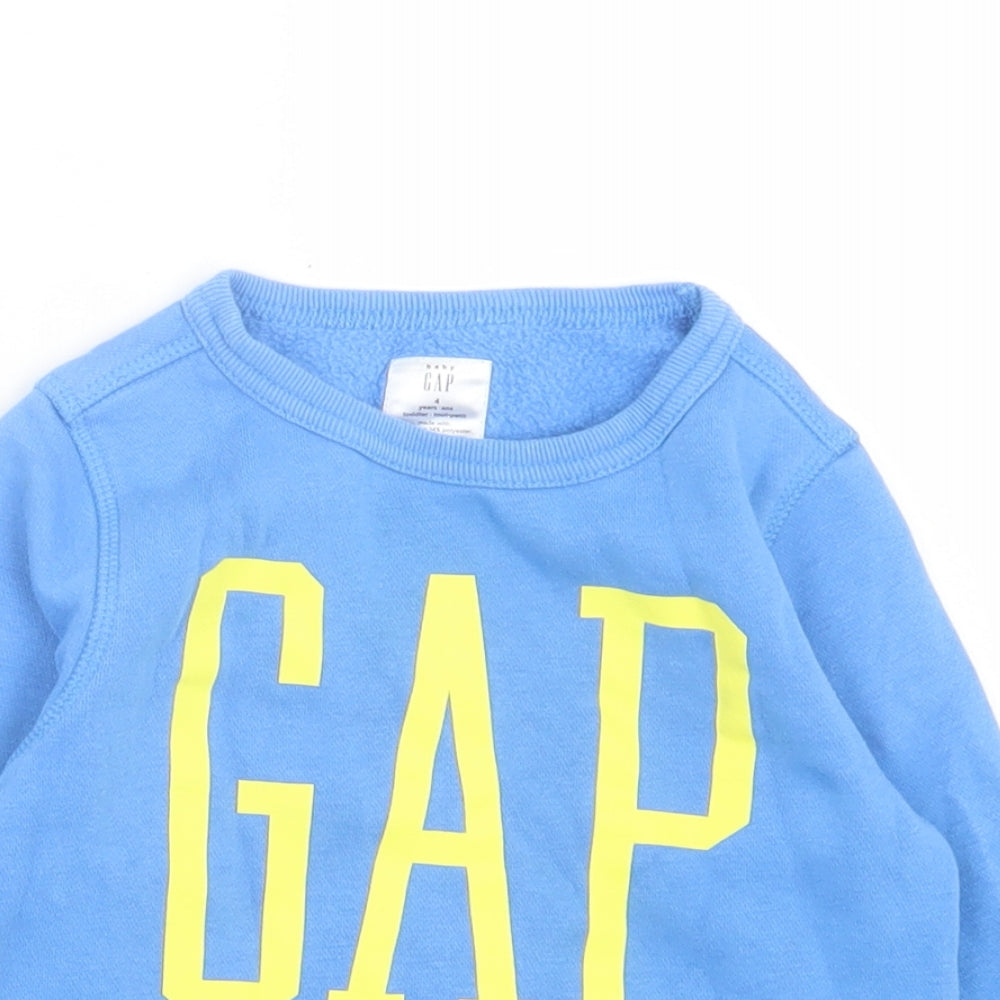 Gap Boys Blue Cotton Pullover Sweatshirt Size 4 Years Pullover