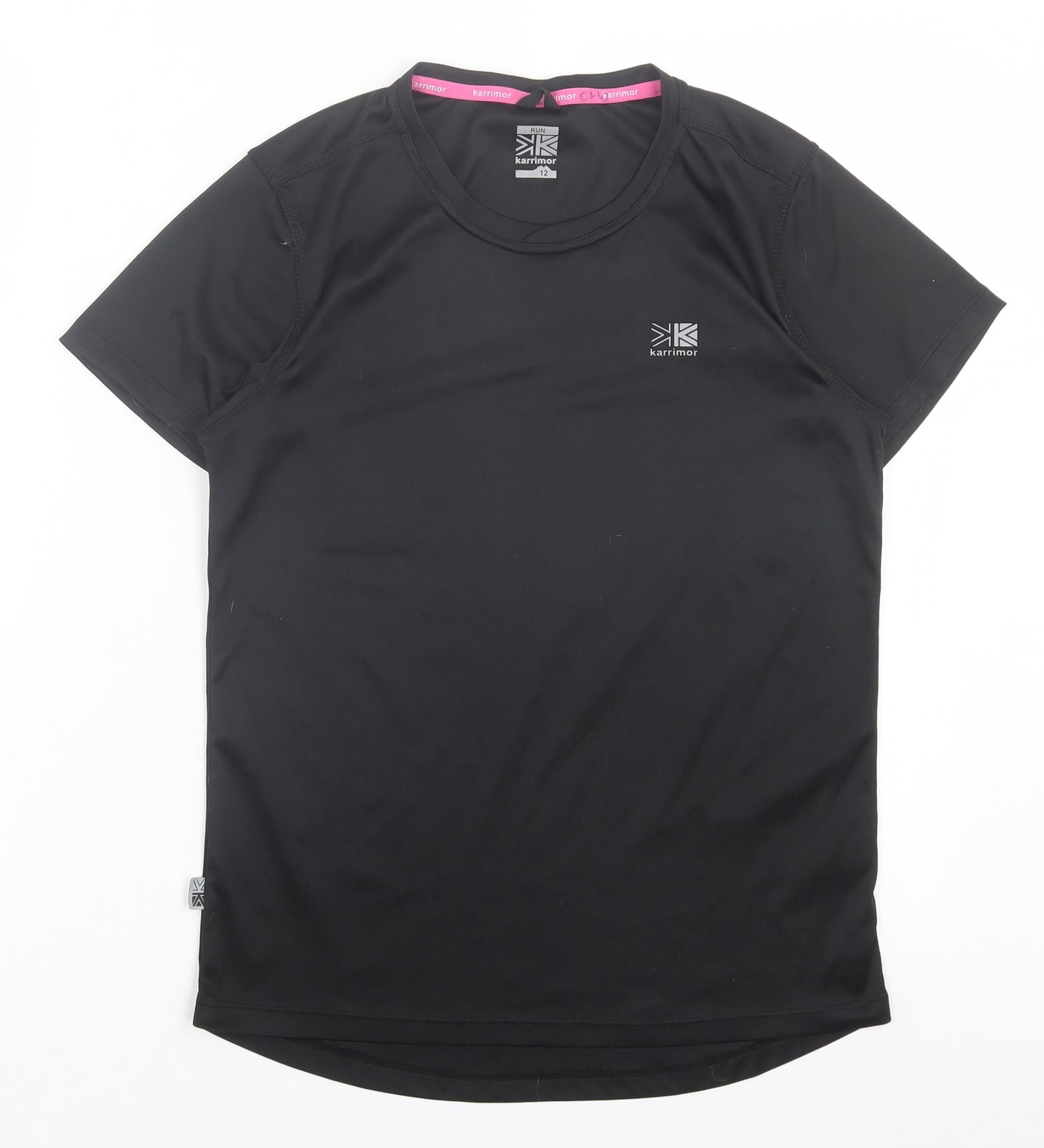 Karrimor Womens Black Polyester Basic T-Shirt Size 12 Crew Neck Pullover