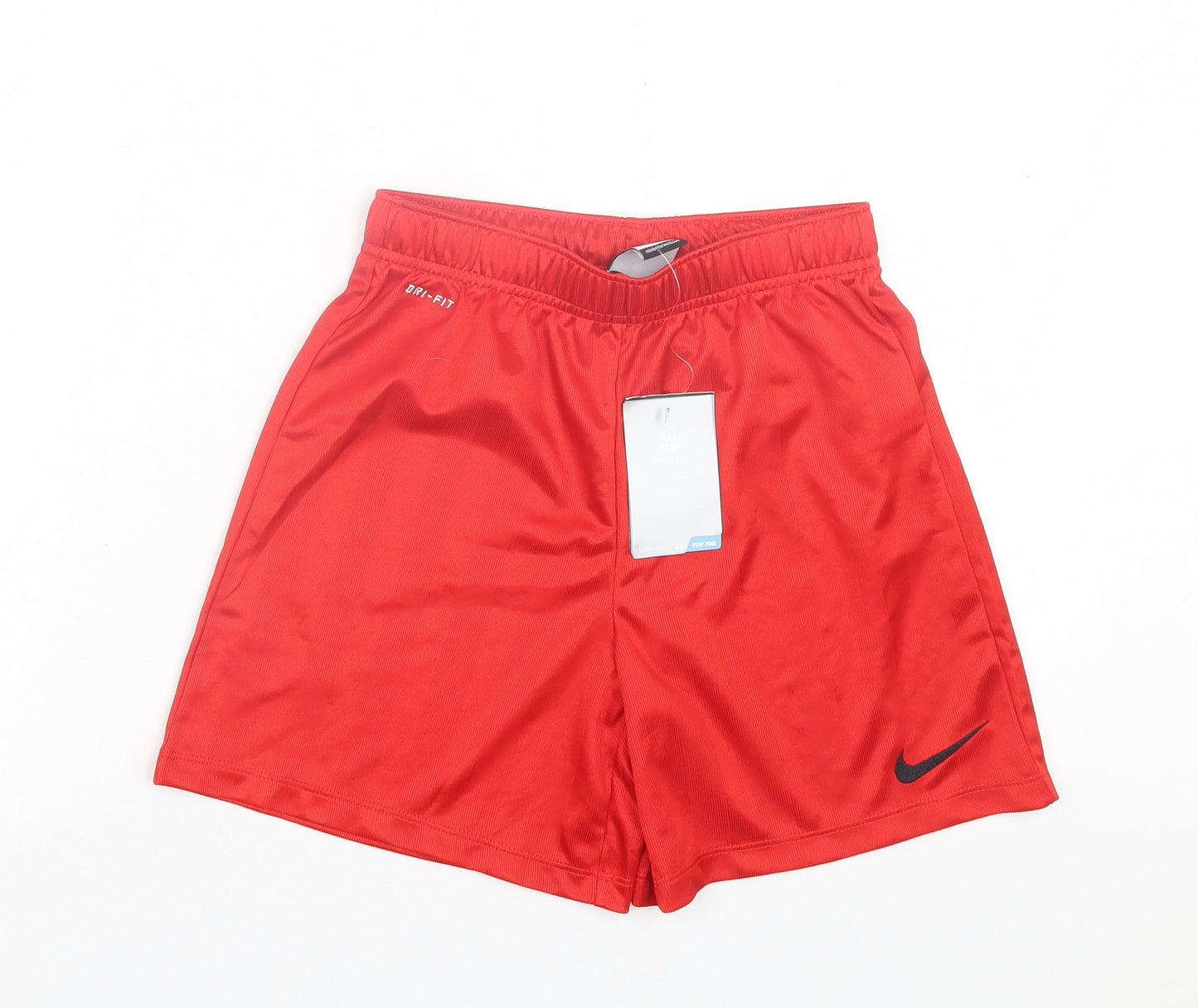 Nike Boys Red Polyester Sweat Shorts Size 10 Years Regular Drawstring