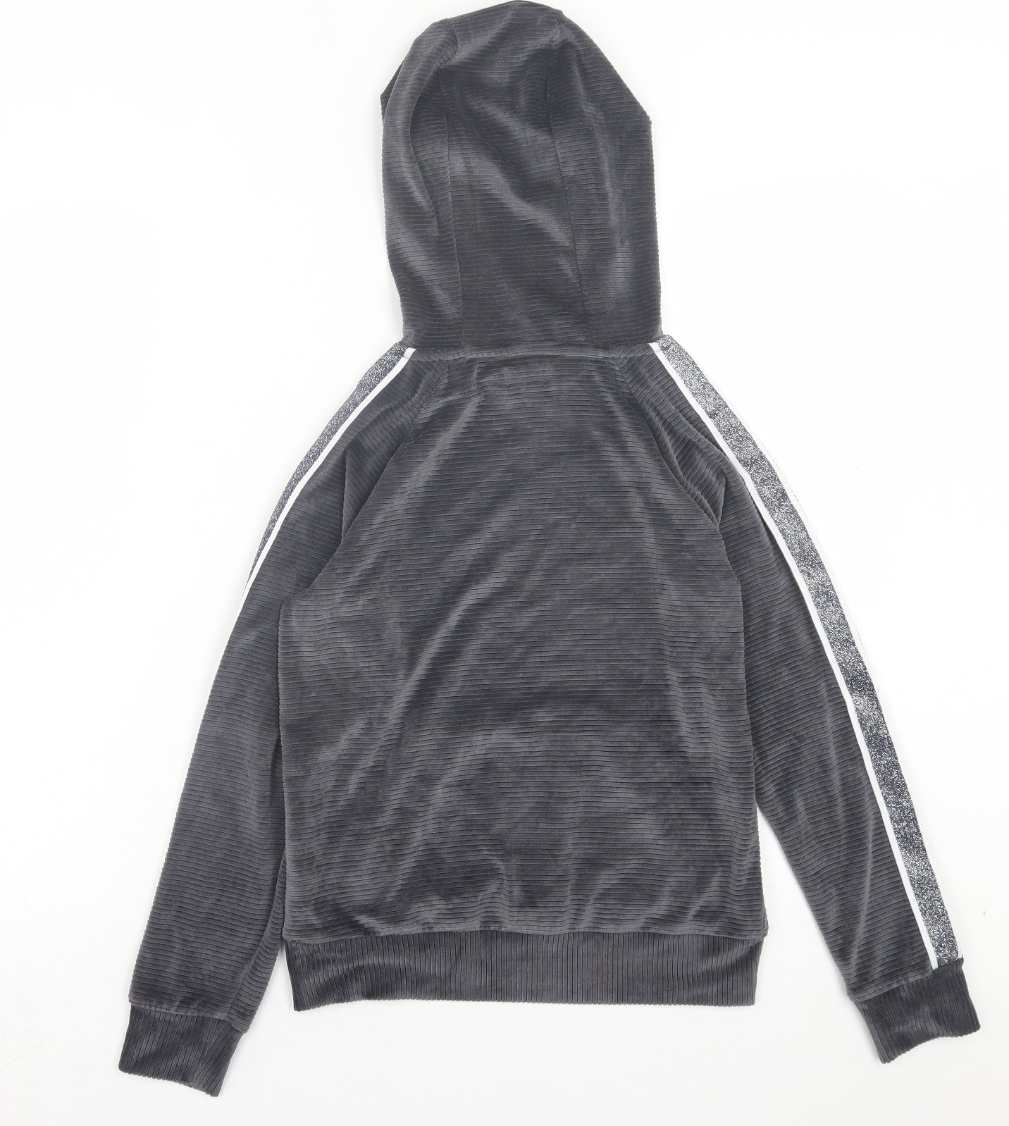 F&F Girls Grey Polyester Pullover Hoodie Size 10-11 Years Pullover