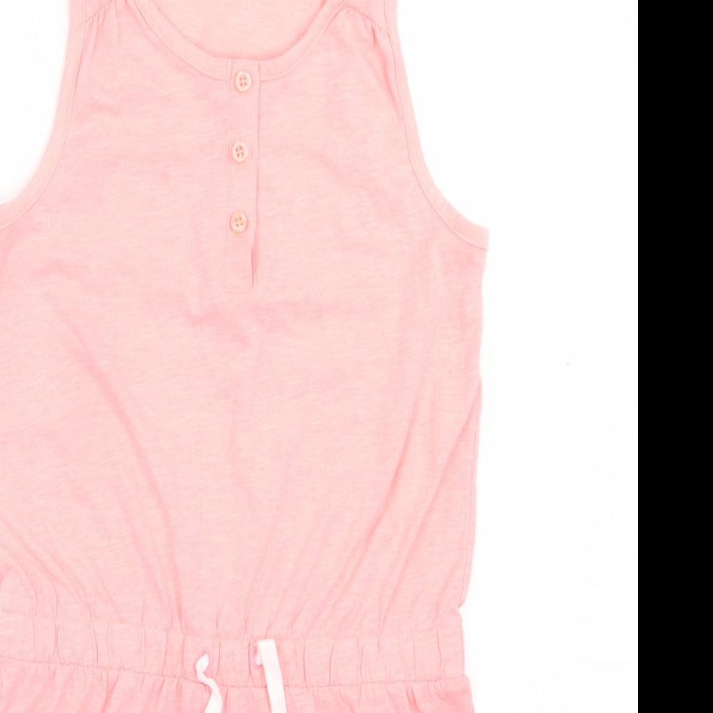 George Girls Pink Polyester Playsuit One-Piece Size 11-12 Years Button