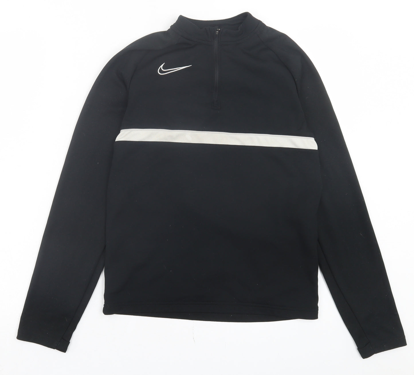 Nike Boys Black Polyester Pullover Sweatshirt Size 11-12 Years Zip