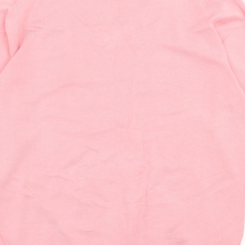 Annabelle Womens Pink V-Neck Viscose Pullover Jumper Size M
